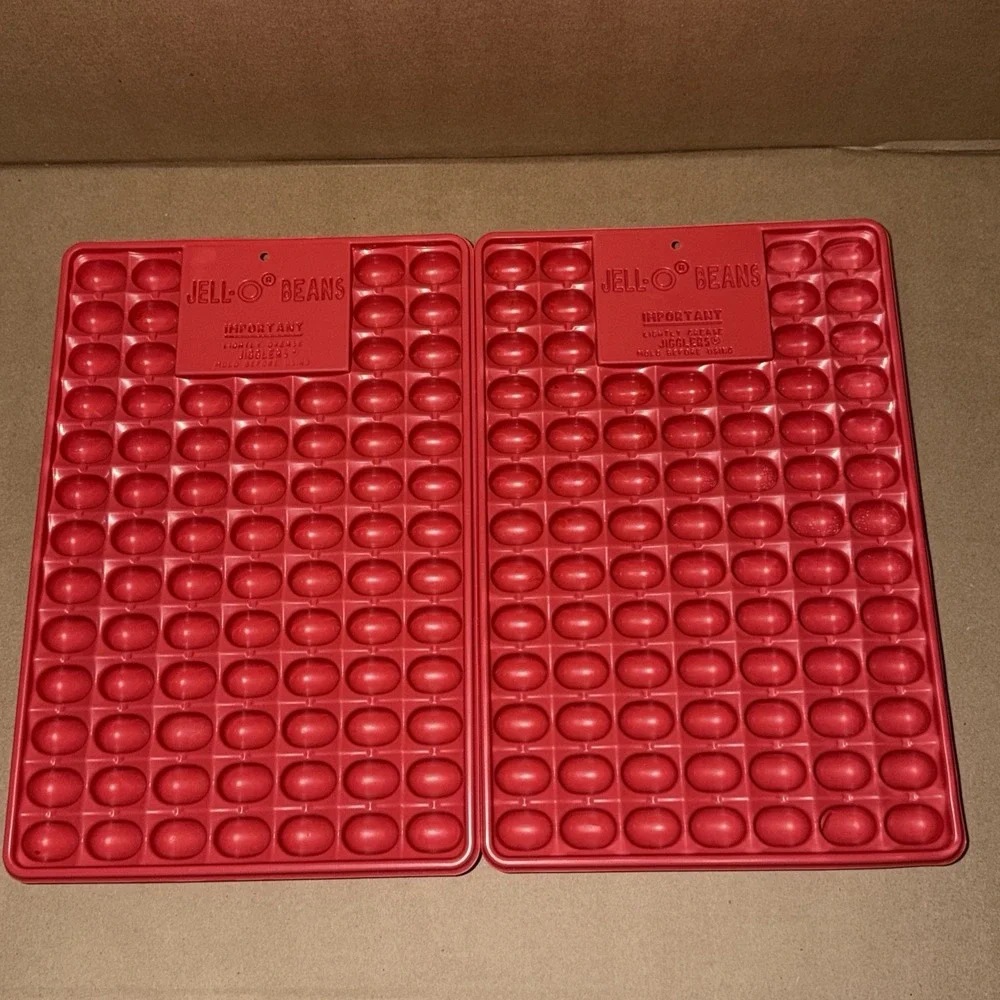 Lot Of 2 Vintage Jell-O Jelly Beans Jello Molds Jiggler Shooter Mold